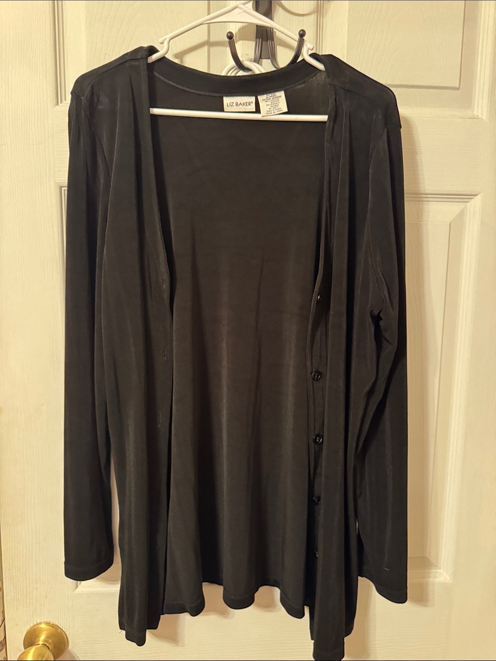 Liz Baker Black Button-Accent Lightweight Cardigan